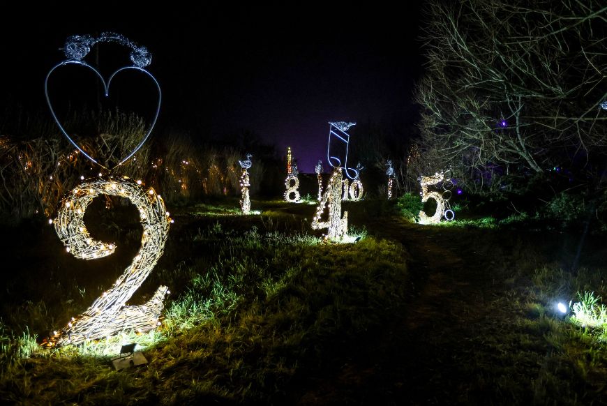 Christmas lights at Avon Valley